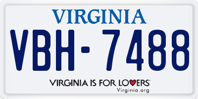 VA license plate VBH7488