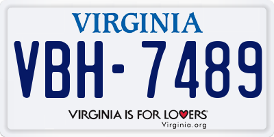 VA license plate VBH7489