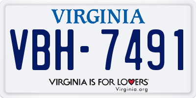 VA license plate VBH7491