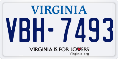 VA license plate VBH7493
