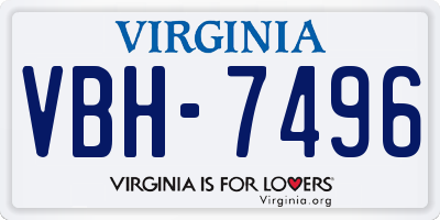 VA license plate VBH7496