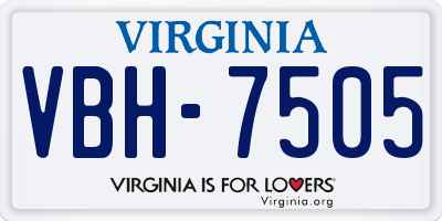 VA license plate VBH7505