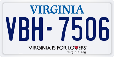 VA license plate VBH7506