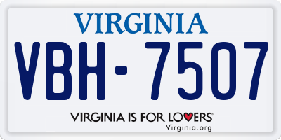 VA license plate VBH7507
