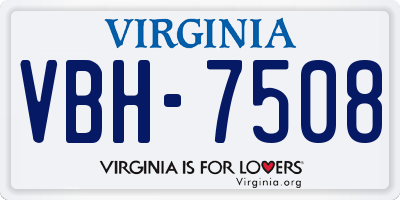 VA license plate VBH7508