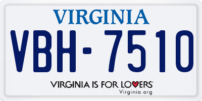 VA license plate VBH7510