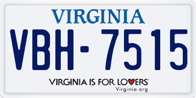 VA license plate VBH7515