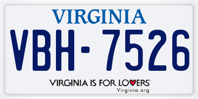 VA license plate VBH7526