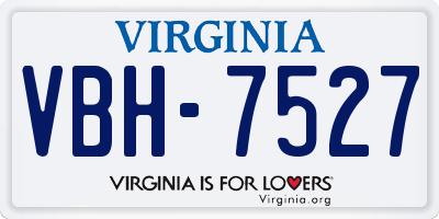 VA license plate VBH7527