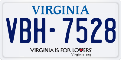 VA license plate VBH7528