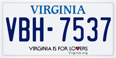 VA license plate VBH7537