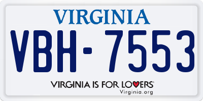 VA license plate VBH7553