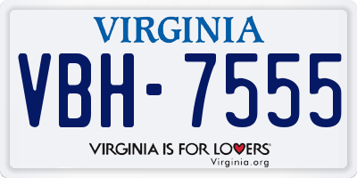 VA license plate VBH7555