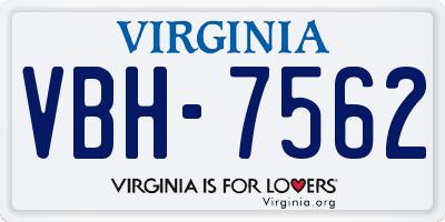 VA license plate VBH7562