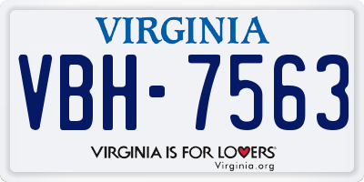 VA license plate VBH7563
