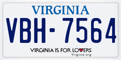 VA license plate VBH7564