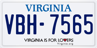 VA license plate VBH7565