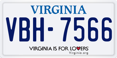 VA license plate VBH7566