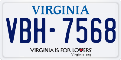 VA license plate VBH7568