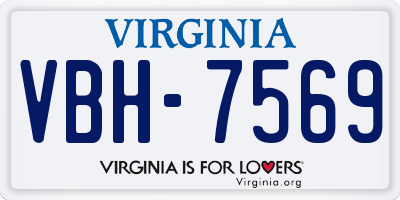 VA license plate VBH7569
