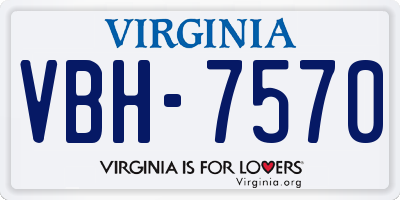 VA license plate VBH7570