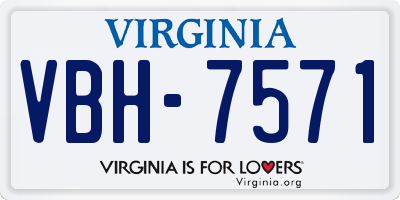 VA license plate VBH7571