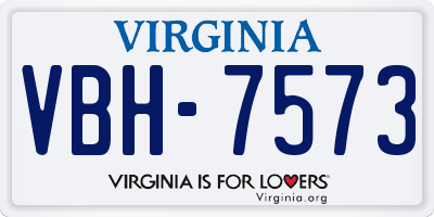VA license plate VBH7573