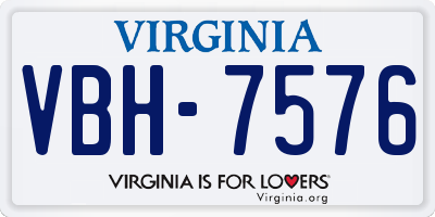 VA license plate VBH7576
