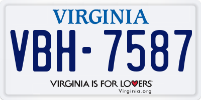 VA license plate VBH7587