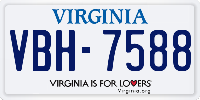 VA license plate VBH7588
