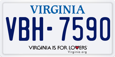 VA license plate VBH7590