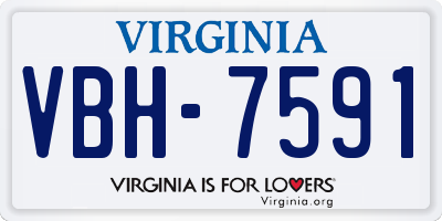 VA license plate VBH7591