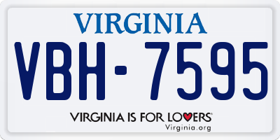 VA license plate VBH7595