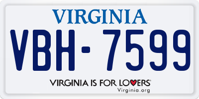 VA license plate VBH7599