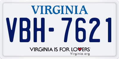 VA license plate VBH7621