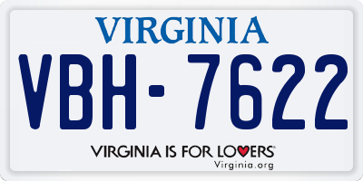 VA license plate VBH7622