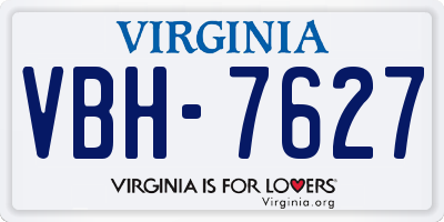 VA license plate VBH7627