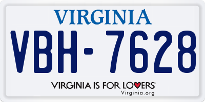 VA license plate VBH7628
