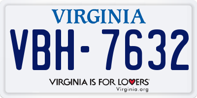 VA license plate VBH7632