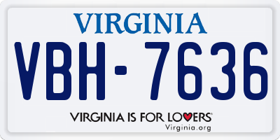VA license plate VBH7636