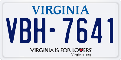 VA license plate VBH7641