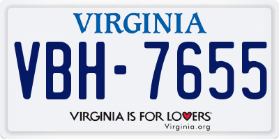 VA license plate VBH7655