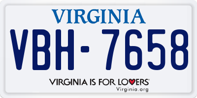 VA license plate VBH7658