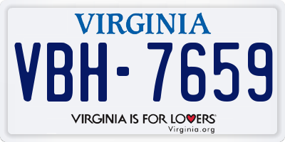 VA license plate VBH7659