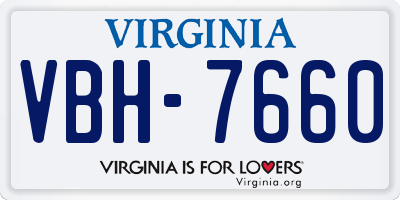 VA license plate VBH7660