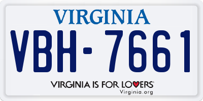 VA license plate VBH7661
