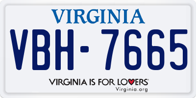 VA license plate VBH7665