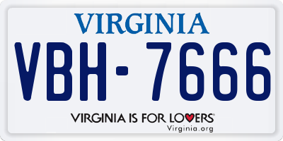 VA license plate VBH7666
