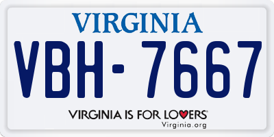 VA license plate VBH7667