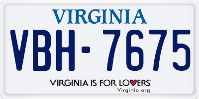 VA license plate VBH7675